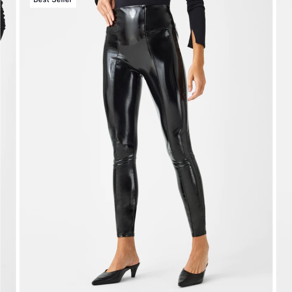 Spanx Faux Patent Leather Leggings - Medium Petite